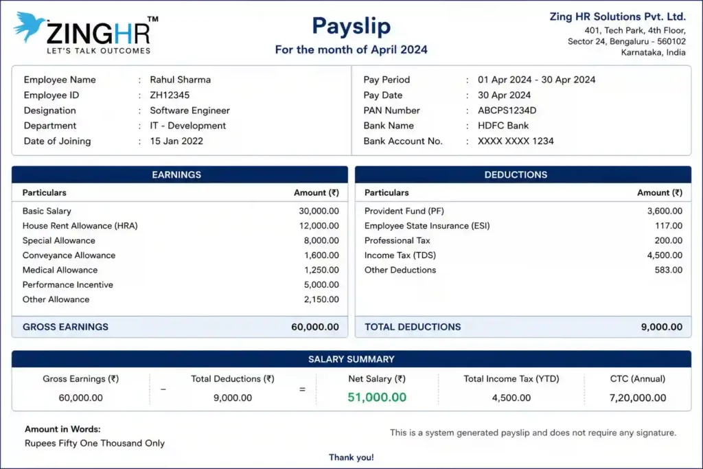 zing hr salary slip